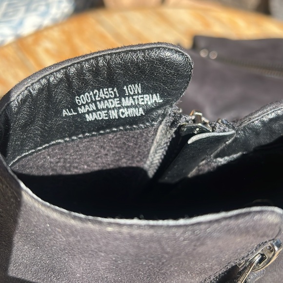 Lane Bryant Black Shootie Heel Boots Shoes Faux Suede Zipper WIDE WIDTH 10W - Picture 10 of 10